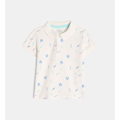 Polo droit marty motifs en coton bio piqué CADET ROUSSELLE