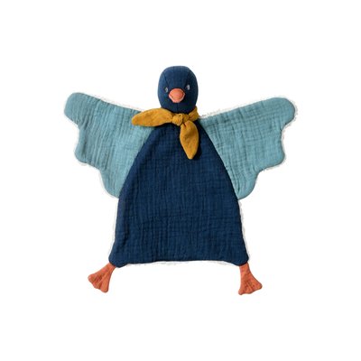 Doudou oiseau bi-matière avec mallette VERTBAUDET