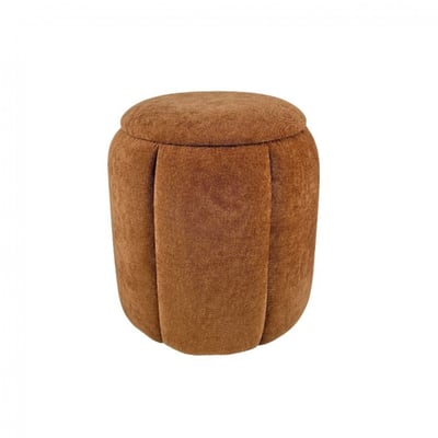 Pouf rond en velours rouille Ø36 cm Olivia AMADEUS
