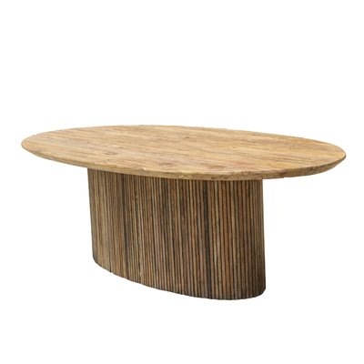 Table à manger ovale en bois de teck recyclé YAGA HYDILE