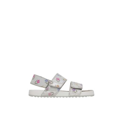 Sandales en cuir avec imprimé tulipes HOLKAS. NATURINO