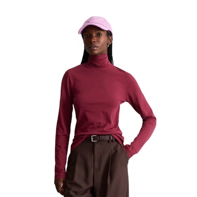 Turtleneck manches longues slim en single jersey élastique MARC O’POLO DENIM
