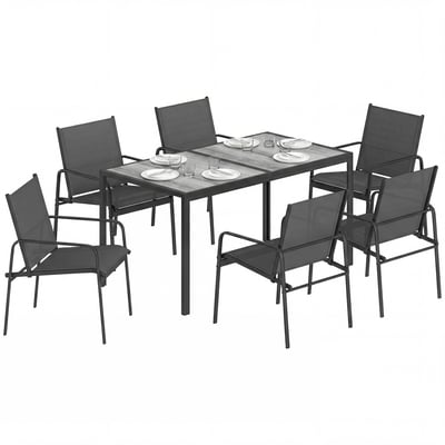 Ensemble de salon de jardin Acier Galvanisé OUTSUNNY