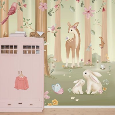 Papier peint panoramique pour enfant Petits amis de la forêt LITTLE DUTCH