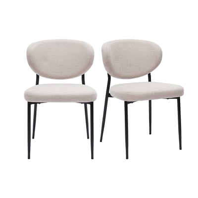 Chaises en tissu velours côtelé vert kaki et métal noir (lot de 2) BREKA MILIBOO