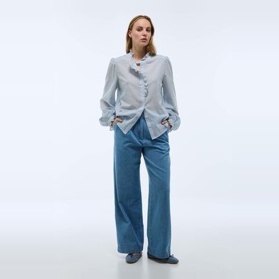 Pantalon large à pince en denim MONOPRIX