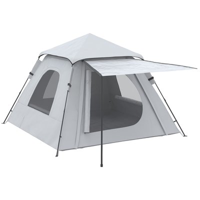 Tente de camping automatique pop up 2-3 pers. gris clair OUTSUNNY