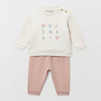 Ensemble en molleton brodé en coton BIO GOTS BOUT'CHOU