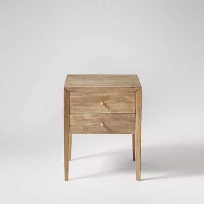 Valente Mango Wood 2 Drawer Bedside Table SWOON