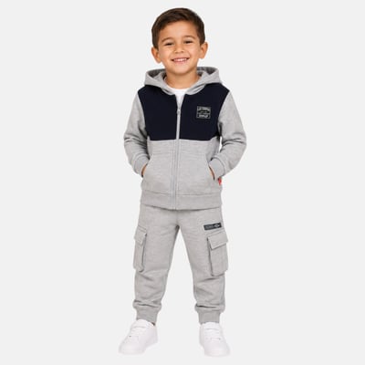 Ensemble veste zippée à capuche et pantalon de jogging cargo, poche kangourou CREW LEE COOPER