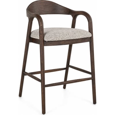 Tabouret de comptoir en bois et tissu RECOLLECTION