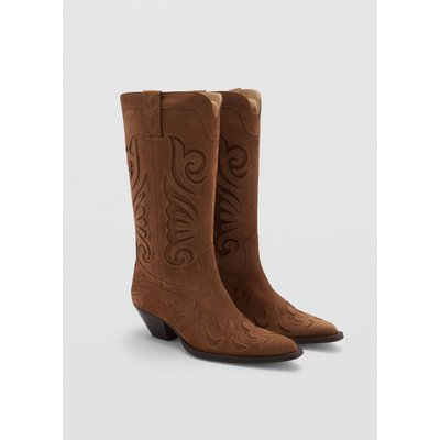 Bottines cuir cowboy mango shop