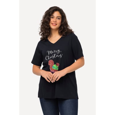 T-shirt de Noël à manches courtes et col V ULLA POPKEN