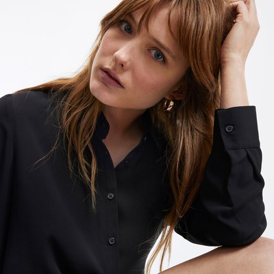 Polo manche longue noir clearance