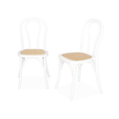 Chaise vintage bois et rotin (lot de 2) BASTILLE SWEEEK