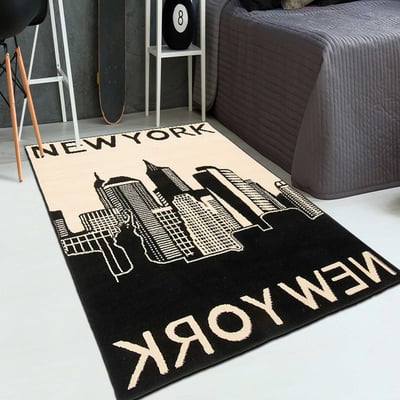 Tapis salon et chambre tissé motif fresque NEW YORK CITY UN AMOUR DE TAPIS