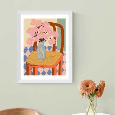 Flowers On A Chair by Sandra Poliakov EAST END PRINTS