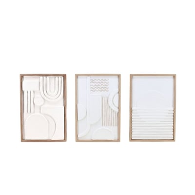 Set de 3 cadres décoratifs en relief 40x60cm ORNAMI