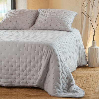 Couvre-Lit et Taies d'Oreiller Brodé Motif Croix HOME MAISON