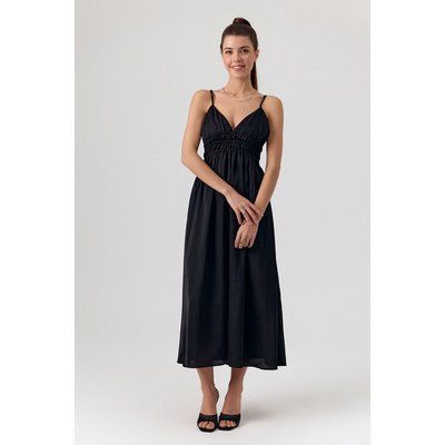 Robe longue avec décolleté en V et taille smockée ASHLEY ARTLOVE