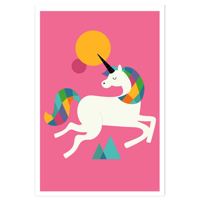 Affiche  licorne rose HEXOA