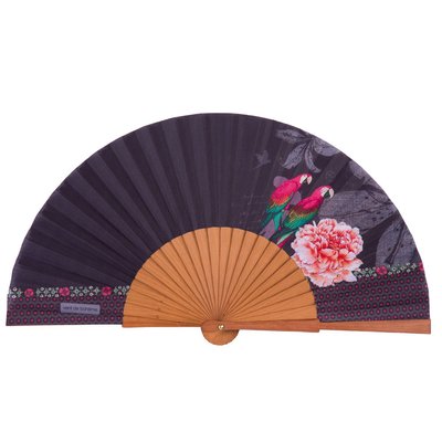 Eventail en bois et toile coton MACAO VENT DE BOHÈME