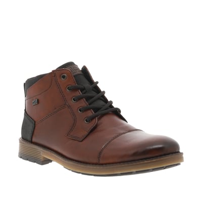Bottines en cuir à talon plat avec un zip et des lacets ronds RIEKER