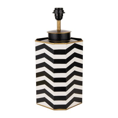 Chevron Hand Painted Metal Table Lamp Base SO'HOME