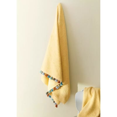 Serviette de douche enfant coton pompons multicolores MANGO HOME