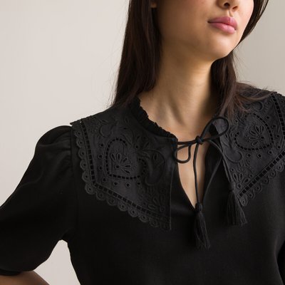 Sweat grand col rond manches 3/4 LA REDOUTE COLLECTIONS
