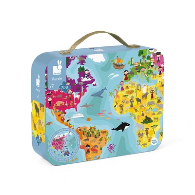 Puzzle enfant Planète bleue recto / verso 208 pièces JANOD