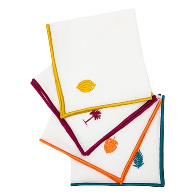 Lot de 4 serviettes de table brodées ATMOSPHERA