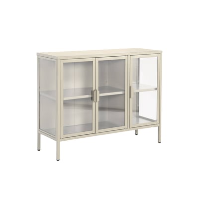 Buffet industriel métal et verre trempé 3 portes 100cm ARKANSAS SWEEEK