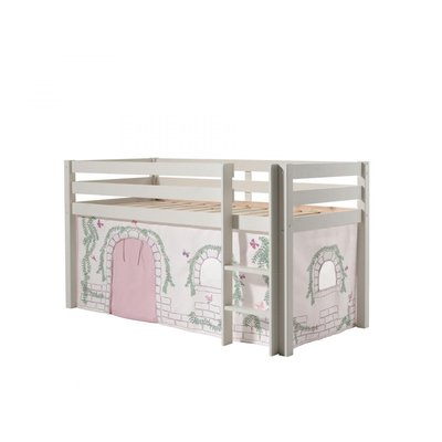 Lit sureleve en avec sommier + Rideau de lit BIRDY VIPACK