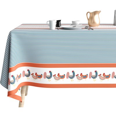 Nappe imprimée polyester, Poule Ou Coq C DESIGN HOME TEXTILE