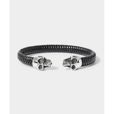Bracelet Cuir Tissé Motif Crâne JOE BROWNS