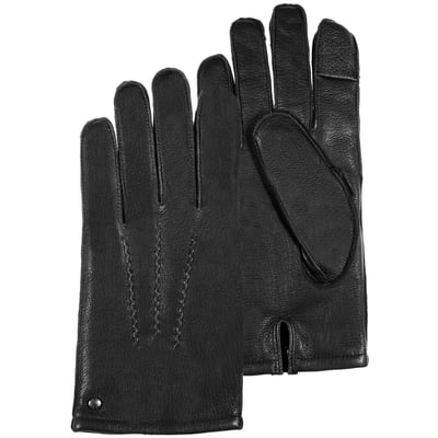 Gants tactiles, en cuir de chèvre, doublé imitation fourrure ISOTONER