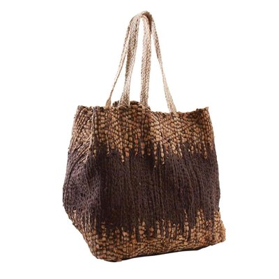 Sac de rangement en jute et cuir AUBRY GASPARD