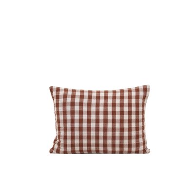 Housse de coussin en Double gaze gaufrée en vichy  JEANIE MADURA