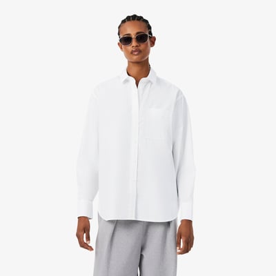 Chemise oversize popeline de coton LACOSTE