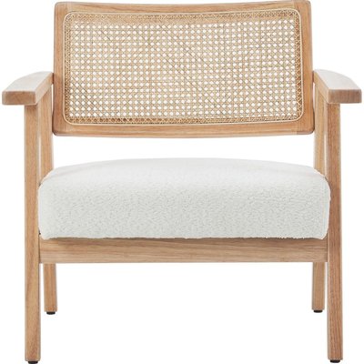 Fauteuil en tissu bouclé et cannage - TIM HOMIFAB