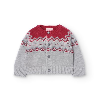 Cardigan à boutons et imprimé géométrique BOBOLI