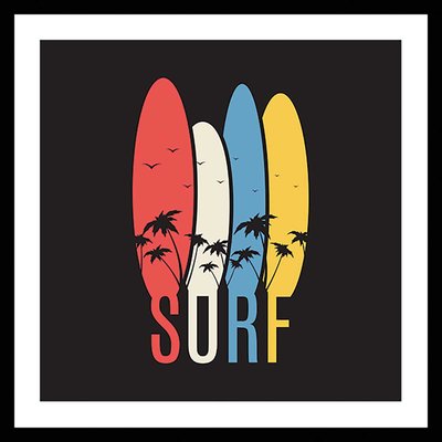 Affiche retro passion surf HEXOA