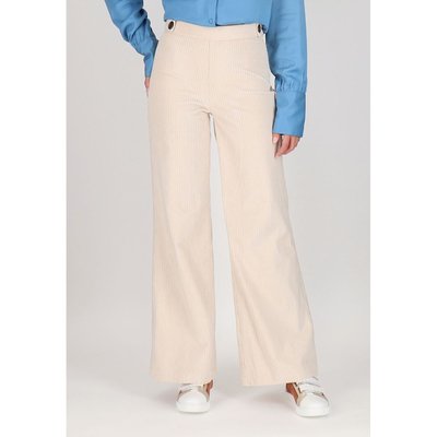 Pantalon velours cotele ecru femme shop