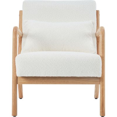 Fauteuil en bois et tissu bouclette - LANNA HOMIFAB