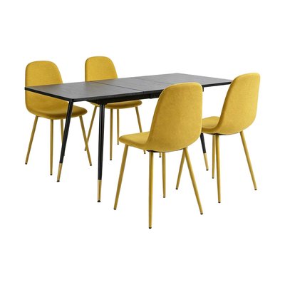 Ensemble de table à manger extensible à allonge avec 4 chaises, WHALENCHARLTON MEUBLES COSY