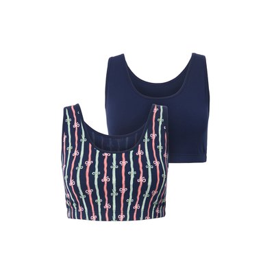 Lot de 2 brassières, motif nœuds/uni ULLA POPKEN