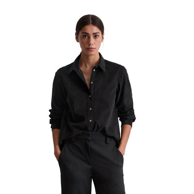 Blouse à manches longues en velours côtelé fin regular en mélange de coton organique et de lyocell MARC O'POLO