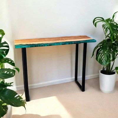 Console epoxy lagon et bois d'acacia BORA PIER IMPORT