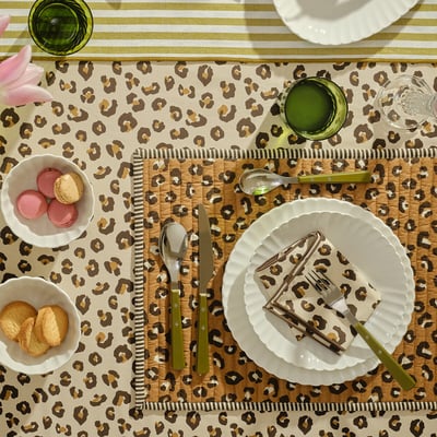 Toalha de mesa com estampado de leopardo, algodão, LEOPOLD LA REDOUTE INTERIEURS